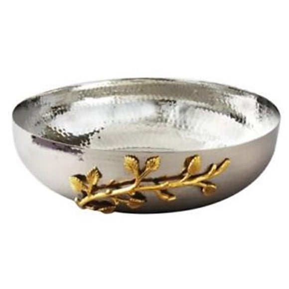 Leeber 70020 12 in. Golden Vine Hammered Bowl