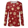 thumbnail image 5 of Endives Women's Long Sleeve Shirts Crewneck Casual Christmas Print Tee T Shirt Womens Tops, 5 of 5