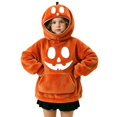 thumbnail image 7 of WAYUTE Sweatshirts for Girls Halloween Pumpkin Zipper Hooded Sweatshirt for Kids Youth Soft Lined Thermal Fall Outfits Casual Holiday,Orange,Size 11-12 Y, 7 of 7