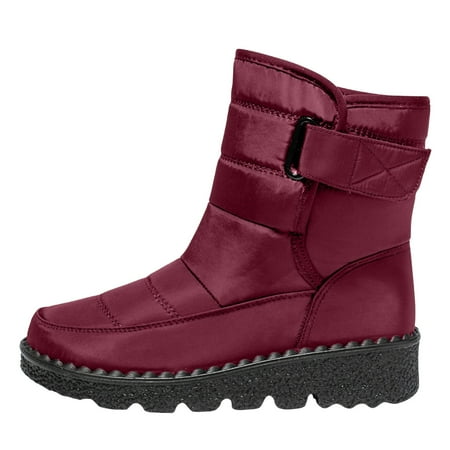 

CZSCPDAW Winter Boots For Women: Snow Women Ankle Velvet Lined Booties Slip On Warm Insulated Boot Women Shoes Flat Boots Soft Soled Snow Boots Fashionable Warmth Winter Velvet Snow Boots