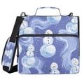 thumbnail image 2 of WOBOGO Illustration Of Snowmen on Lavender Background Ring Binder Bag 1.5in Folder Organizer with Shoulder Strap for 13Inch Laptop and 500 Sheets of Paper, 2 of 8