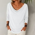 thumbnail image 2 of tarylea Tops for Women Trendy Cowl Neck Long Sleeve Shirts Solid Color Dressy Tops Casual Loose Fall Basic Tops, 2 of 6