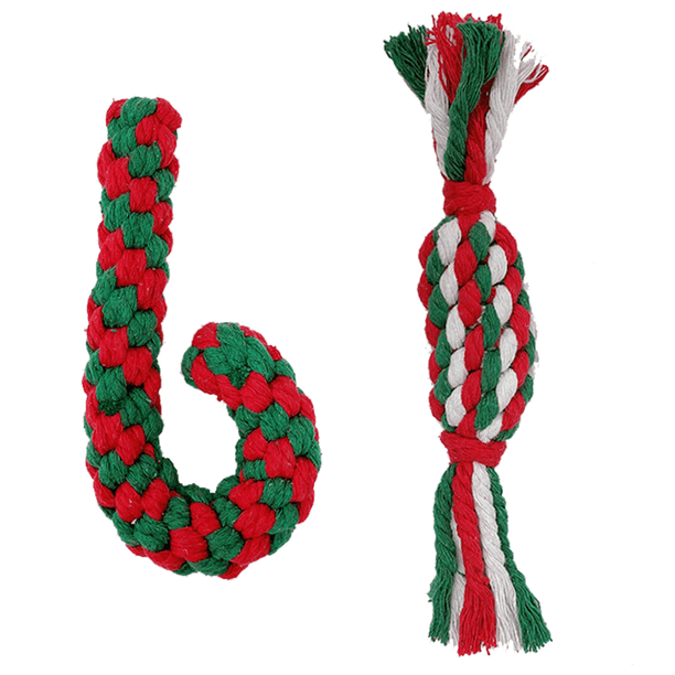 Juguete navideño con cuerda de algodón para mascotas Zhivalor 2 uds