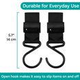 thumbnail image 4 of BuggyGear Boutique Stroller Hooks (Set of 2) - Matte Black, 4 of 7