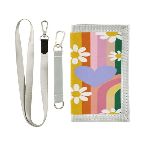 Novelty Wallets Foldable Novelty Wallets Prefect Gifts for Every Scene Retro Colorful Rainbow and Daisy