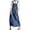 Dark Blue, variant on Women's Blue Distressed Denim Overall Dress Vintage A-Line Pinafore with Adjustable Straps