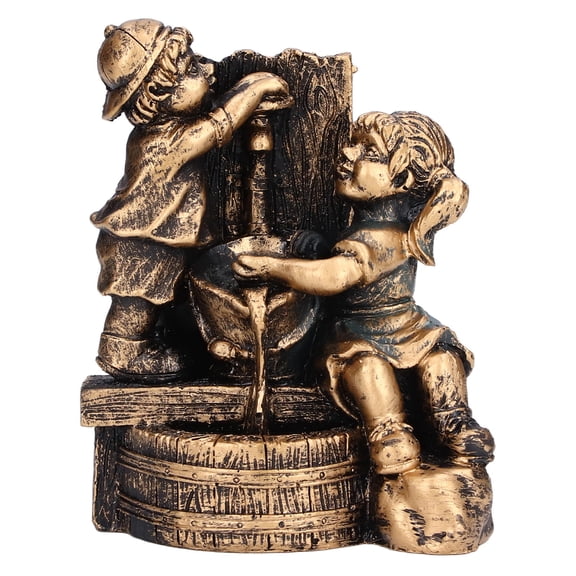 BIMZUC Little Boy & Girl Water Play Resin Sculpture – Durable Garden & Home Ornament (Standing)