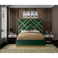 thumbnail image 4 of Meridian Furniture Vector Rich Velvet Queen Bed in Green, 4 of 7