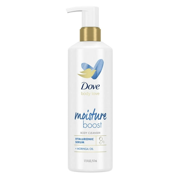 Dove Body Love Moisture Boost Daily Use Hyaluronic Acid Women's Body Cleanser, Vanilla, 17.5 fl oz