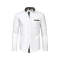 thumbnail image 2 of BiZtdJrK Formal Shirts for Men Fashion Plaid Color Block Dress Shirts Casual Button Down Long Sleeve Blouse Tops 2025 Business Casual Outfits White S, 2 of 8