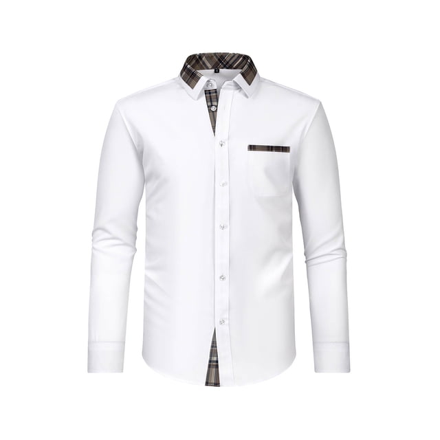 Birdeem Chemises pour Hommes Mode Masculine Col Rabattu Cardigan Chemise d'Affaires Boutons Hauts