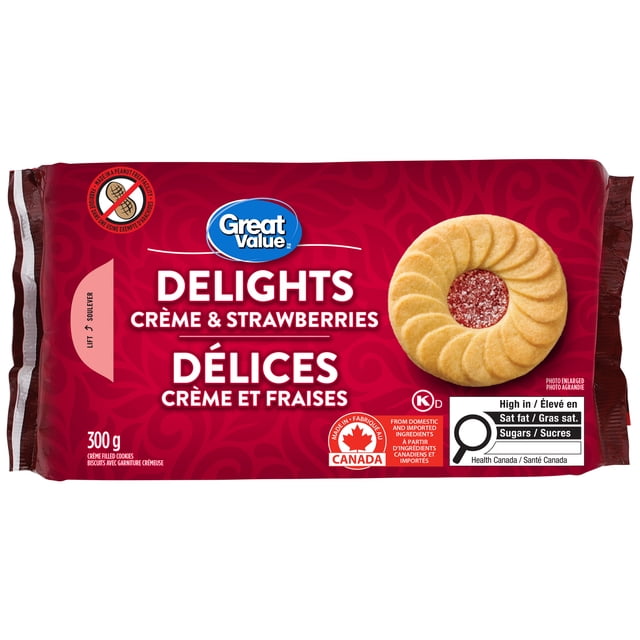 Great Value fourrés à la crème Délices aux fraises biscuits