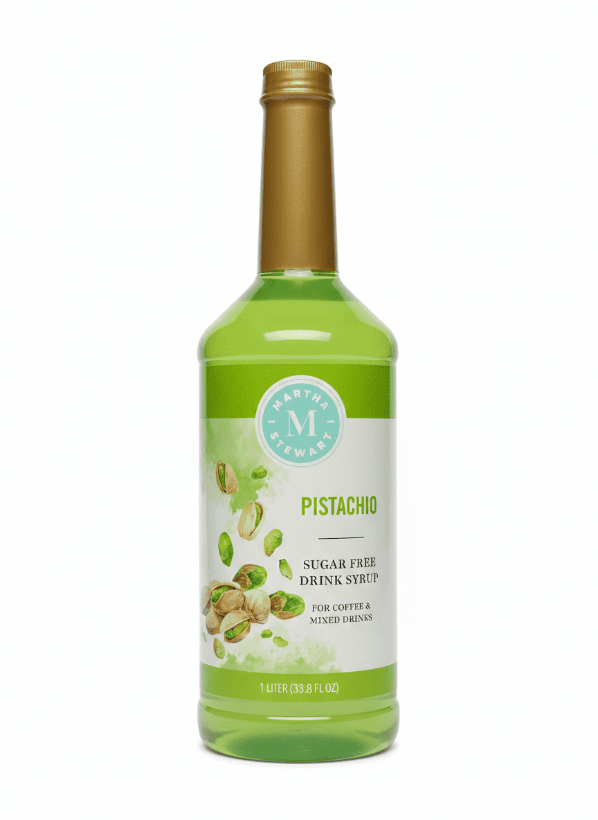 Martha Stewart Pistachio Sugar Free Drink Syrup, For Coffee & Mixed Drinks, 33.8 fl oz, 1 L