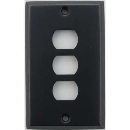 Steel Despard Wall Plate - Classic Accents Stamped Steel Oil Rubbed Bronze One Gang Wall Plate - Three Despard Openings