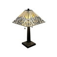 thumbnail image 1 of Amora Lighting AM308TL14B 22 Po Mission Banquier Haut Vitrail Gel Tiffany Style Lampe de Table&44; Ivoire, 1 of 1