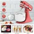 thumbnail image 7 of Ice Cream Attachment for KitchenAid Mixer, Ice Cream Bowl Compatible with 4.5Qt and 6QT Or Larger Stand Mixers KitchenAid Attachment, Frozen Yogurt & Sorbet Gelato Maker Attachment, 2 Qt White, 7 of 7