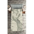 thumbnail image 2 of Ambesonne World Map Quilted Coverlet 2 Pcs, Retro Old America Map, Twin Size, Multicolor, 2 of 2