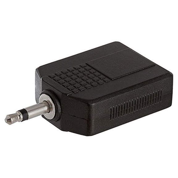 ACCL 3.5mm Mono Plug to 2x6.35mm Stereo Jack Adapter, 1 Pack