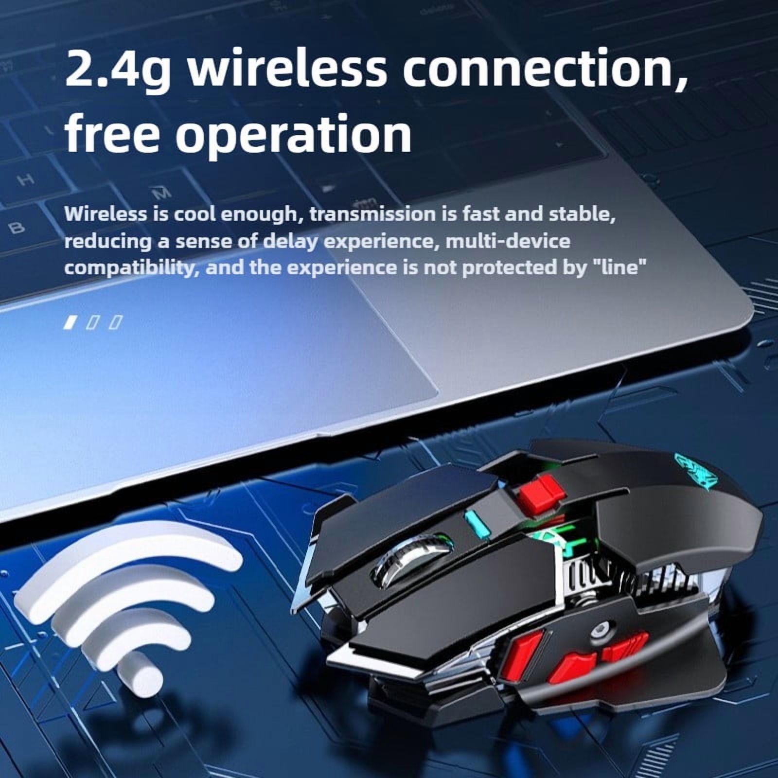2025 New SC300 Wireless 2.4G Gaming Mouse RGB 3200dpi Rechargeable Silent Mechanical E-sports Mouse for Desktop Computer Laptop