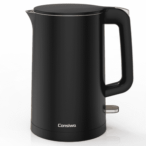 Consiwa Double Wall Electric Kettle, 1.7L, Black