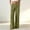 #0153-Green, variant on Womens Casual Pants, Solid Linen Blend Straight Leg Trousers, Elastic High Waist with Pockets, Loose Comfy Long Bottoms Gift