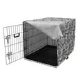 thumbnail image 3 of Floral Dog Crate Cover, Garden Spring Blossom Themed Ornamental Flowers Plants Twigs Branches Pattern, Easy to Use Pet Kennel Cover for Medium Large Dogs, 35" x 23" x 27", Grey and White, by Ambesonne, 3 of 6