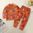 thumbnail image 2 of TOWED22 Toddler Baby Girl Boy Winter Clothes Outfits 2 Piece Long Sleeve Letter Print Sweatshirt and Elastic Pants Casual Clothing Set(Coffee,3-4 Y), 2 of 4