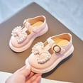 thumbnail image 4 of NOKIO Children'S Mary Jane Flats Kids Mary Jane Loafers Kids Girls Dress Shoes Pearl Bow Princess Shoes Summer Outdoor Soft Rubber Sole Flat Princess Dress Shoes, 4 of 6