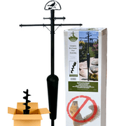 Squirrel Stopper Deluxe Bird Feeder Pole – 100% Squirrel-Proof with Patented Baffle, Heavy-Duty Steel, Easy Installation, Holds 8 Feeders, Wind Chimes, Plants - Black