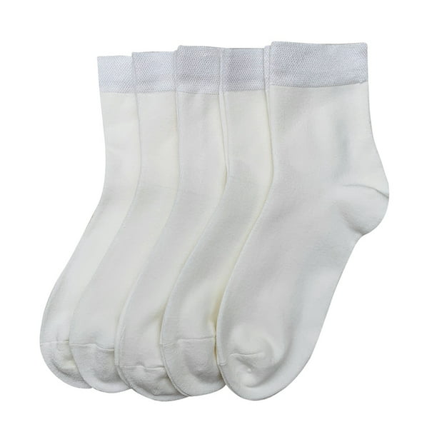 SERISIMPLE Women Ankle Crew Thin Boot Lightweight Soft Socks 5 Pairs (Off White, Large) Walmart.com