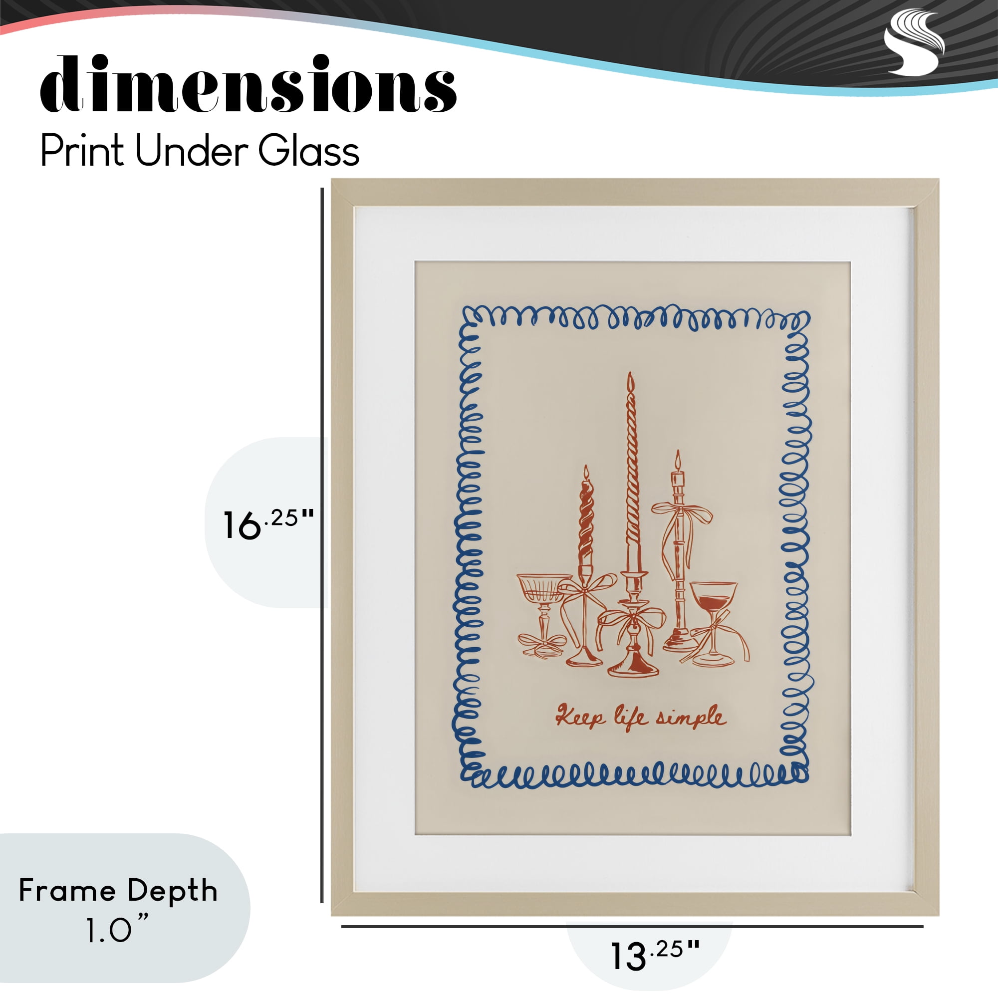 Stupell Industries Keep Life Simple Candles Birch Framed Print Under Glass, design by The Prints Vibe