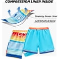 thumbnail image 7 of Boys Swim Trunk with Compression Liner Boxer Brief Double Layer Beach Surf Board Shorts Teen Kids Quick Dry Anti Chafe Swimwear 5-16 Years, 7 of 7