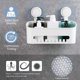 thumbnail image 2 of Estante de ducha Sin perforación Desmontable Baño Ducha Caddy Cesta de almacenamiento para champú Acondicionador Afeitadoras Jabón - Blanco Xemadio QH-223, 2 of 9