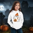 thumbnail image 2 of Zylarhe Halloween Sweatshirts for Kids Child Toddler Boys Girls Halloween Letter Print Warm Hoodie Pullover Kids White 12-18 Months, 2 of 4