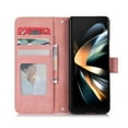 thumbnail image 4 of SaniMore for Samsung Galaxy Z Fold 5 7.6" 2023 Case, PU Leather Flip Fold Wallet Cover, Detachable Wrist Strap, Card Slots Cash Pocket, Shockproof Full Protective Shell, Rosegold, 4 of 10