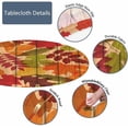 thumbnail image 3 of Autumn Leaves Tablecloth Round Yellow Thanksgiving Day Harvest Festival Fall Waterproof Wipeable Table Cloth Cover Table Pad Cover for Dining Room Fitted 40-44 inch, 3 of 6