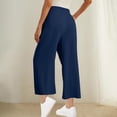 thumbnail image 7 of Womens Wide Leg Pants with Pockets High Waist Loose Sweatpants Casual Lounge Yoga Workout Palazzo with Belt, 7 of 7