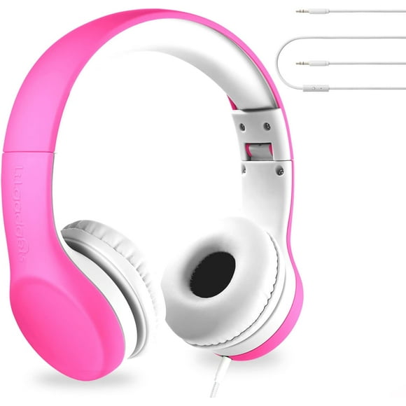 GFDYREE Connect+ Premium Kids Headphones with Microphone, Headphones for Kids for School - Foldable Toddler Headphones, Pink