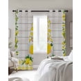 thumbnail image 2 of Lemon Gnomes Black Out Curtains 72 Inch Long, Light Blocking Drapes with Black Liner, Summer Country Yellow Fruit Wooden Plaid Thermal Blackout Curtains for Bedroom Living Room 52"x72" 2 Panels, 2 of 8