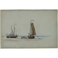 thumbnail image 2 of William Stanley Haseltine 24x18 Gold Ornate Framed and Double Matted Museum Art Print Titled - Blankenberge No.3 (1875), 2 of 4