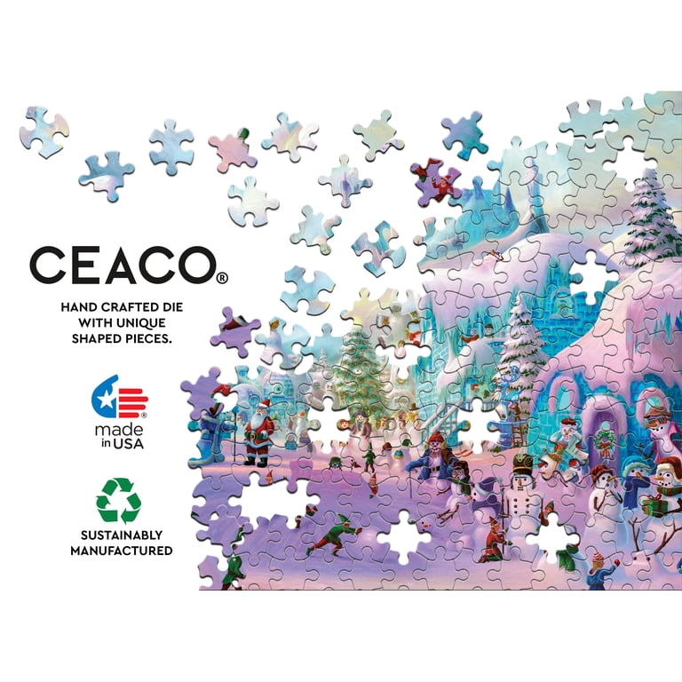 Ceaco Zak Kinkade Snowman Sanctuary Glitter 750-Piece Interlocking