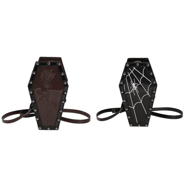 Bolso Tipo Cartera para Ataúd Mujer Bandolera Cuero PU Con Dibujos Animados Halloween (estilo 4)