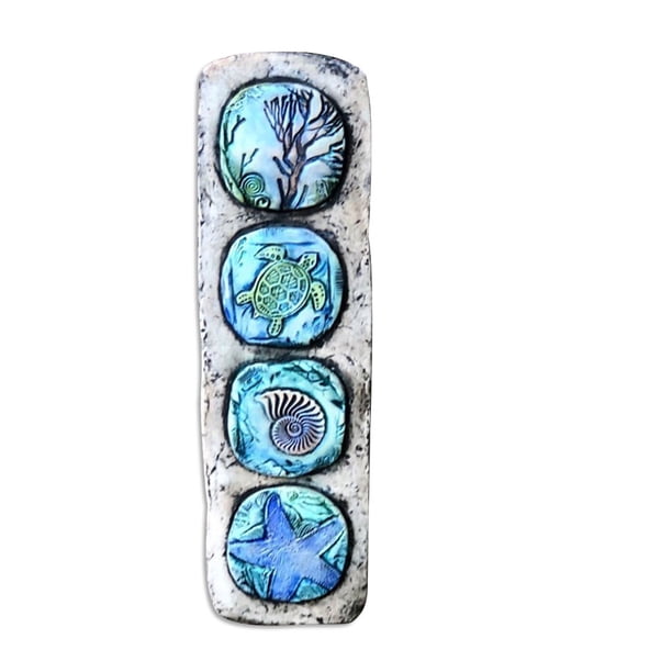 Toystoory Escultura de pared de jardín Cielo estrellado Océano Resina Colgante Arte Signo Paisaje Patio Valla Baño Ornamento Artesanía Artesanía uno Toystoory HA008199-01B