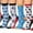 Dogs Pink Blue, variant on Colorfut Women's 6 Pairs Colorful Patterned Crew Socks