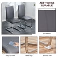 thumbnail image 2 of NYEESS Modern Dining Table Set for 4, 63" White Faux Marble MDF Table and 4 Dark Gray PU Leather Chairs with Silver Metal Legs, Rectangular Dinner Table Set for Home, 2 of 10