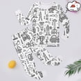 thumbnail image 2 of Boys Outfits&Set Kids Handmade Doodle Sketch Coloring DIY Hand Painted Round Neck Long Sleeve Set for Play and Imaginative Expression, 2 of 4