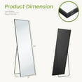 thumbnail image 4 of MCQ Rectangle Full Length Mirror 64"x21", Full Body Thin Metal Frame for Adult, Bedroom, Black, 4 of 5