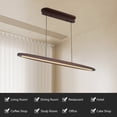 thumbnail image 4 of 39" Streamline Wooden LED Pendant Light with Remote – Adjustable Hanging Fixture for Dining Room, Kitchen & Living Room (Walnut Finish), 4 of 10