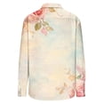 thumbnail image 4 of Blusas para Mujeres Casual Verano Cuello en V Manga Larga Suelta Camiseta Blusa, Suave Y Transpirable para la Oficina Y el Uso Diario, Coincide Pantalones Cortos Denim, 4 of 6