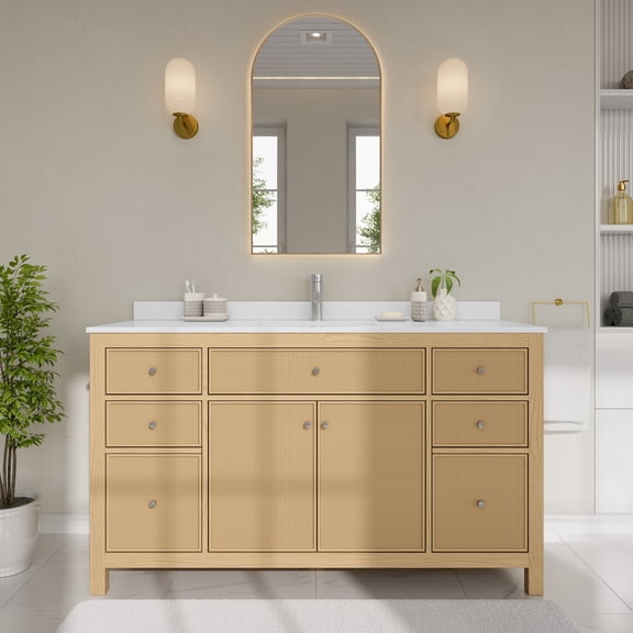 Wyndham Collection WCF929260STOWCUNSMXX Pendry 60" Free Standing Single Basin Vanity Set -